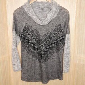 Vanity Cowl neck distressed Sweater.